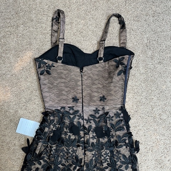 Dress the Population Anabel Embroidered Bustier Floral Sheer Lace Gown Black XXS - Picture 11 of 15